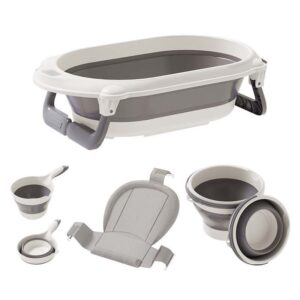 Foldable 6-in-1 Baby Bath Tub with Accessories